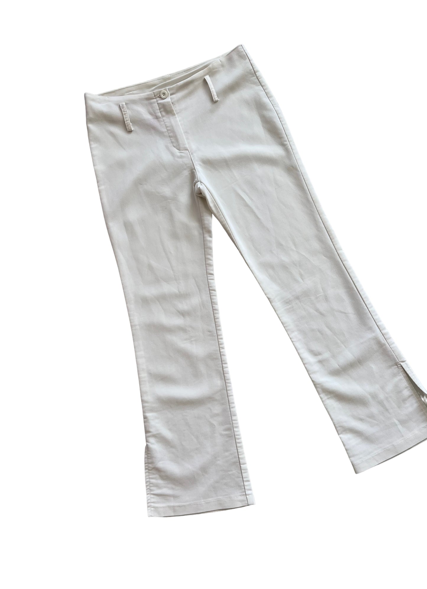 Pantalon blanc fendue stretch y2k