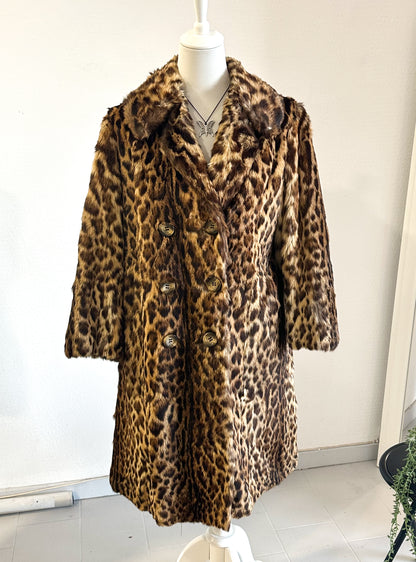 Manteau long léopard mob wife fourrure 80s