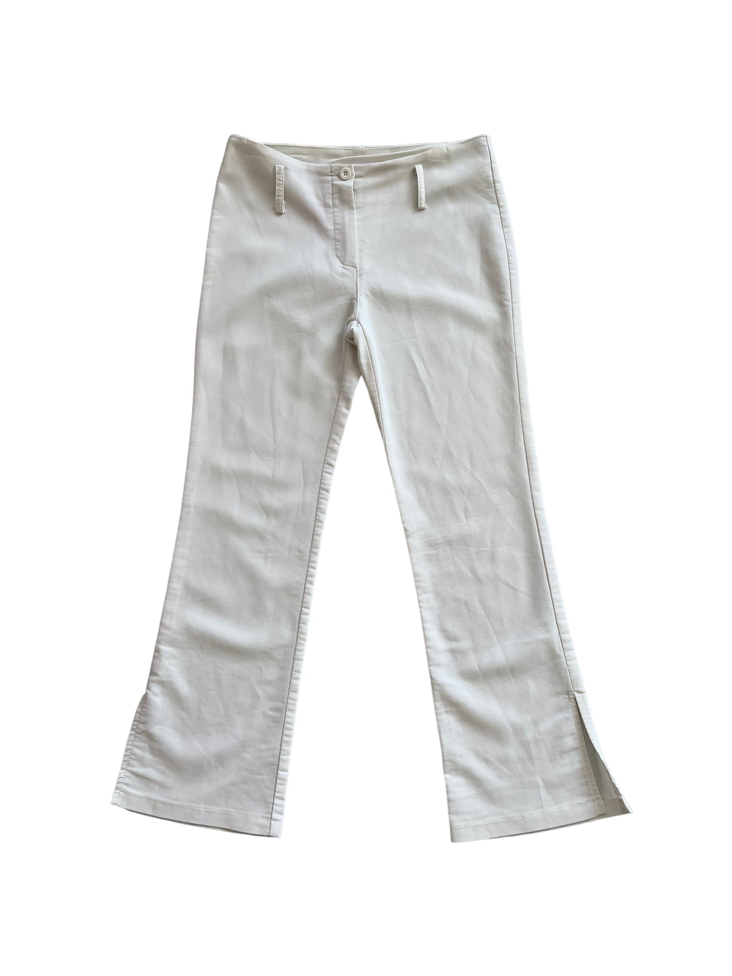 Pantalon blanc fendue stretch y2k