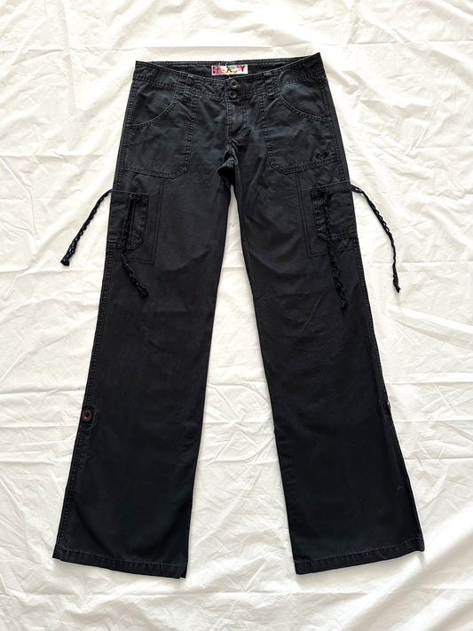 Pantalon taille basse cargo à détails y2k