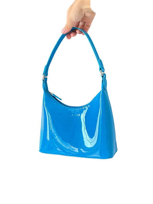 Sac vegan bleu vernis Molly "Glynit" neuf